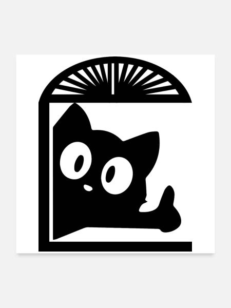 Cat cat  - Poster 60x60 cm - Weiß - Vorne