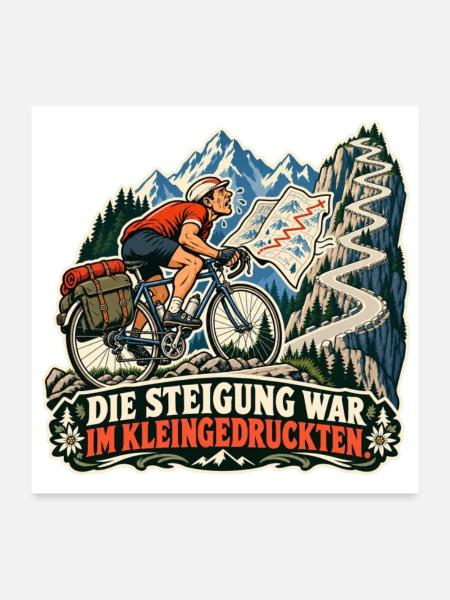 Steigung im Kleingedruckten - Poster 60x60 cm - Weiß - Vorne