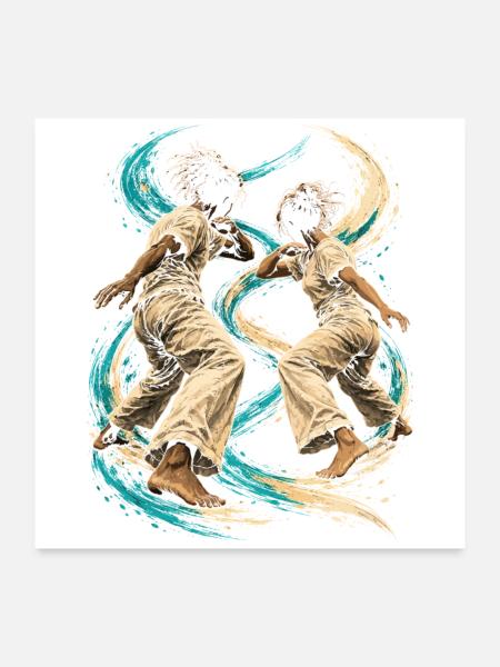 Capoeira - Poster 60x60 cm - Weiß - Vorne