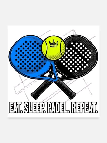 Padel, Padel-Sport, Padel-Humor - Poster 60x60 cm - Weiß - Vorne