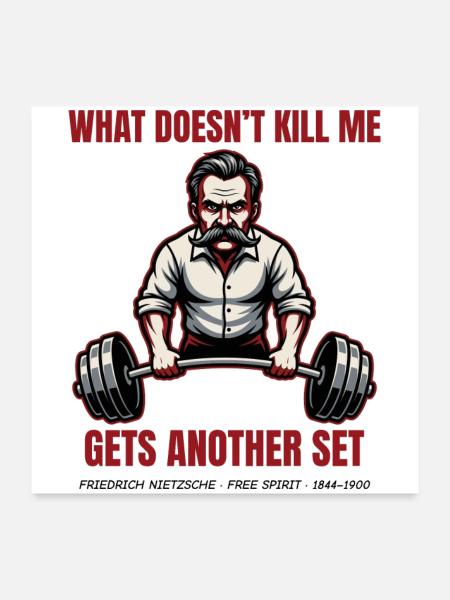 Nietzsche – Gets Another Set - Poster 60x60 cm - Weiß - Vorne