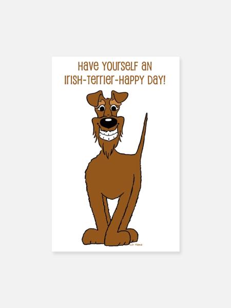 Irischer Terrier Smile - Poster 20x30 cm - Weiß - Vorne