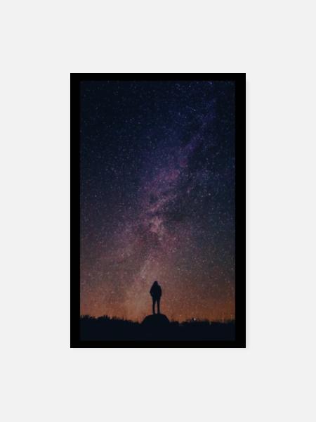 Black Sky Photo Science Fiction - Poster 20x30 cm - Weiß