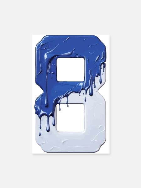 NR. 8 NUMMER 8 BLAU WEIß 8. GEBURTSTAG - Poster 20x30 cm - Weiß - Vorne