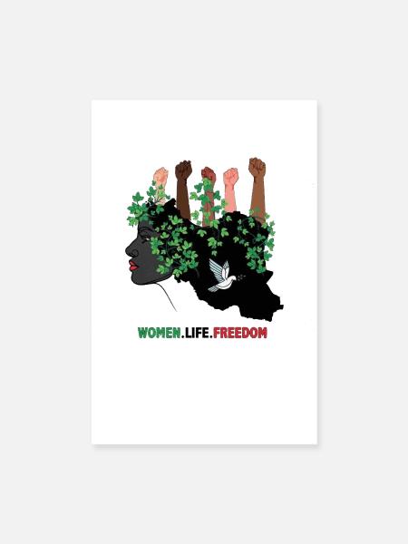 Iran Revolution | Women. Life. Freedom - Poster 20x30 cm - Weiß - Vorne