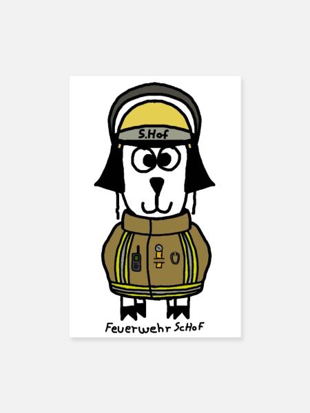 Feuerwehr ScHoF - Poster 20x30 cm - Weiß - Vorne