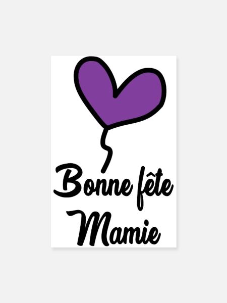 MAMIE. GRAND-MERE. FÊTE DES MÈRES - Poster 20 x 30 cm - blanc - Devant