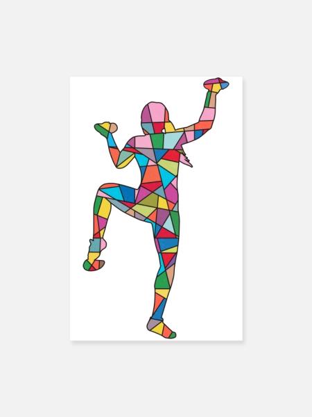 Klettern Berge Kletterer Boulder Damen Bouldern - Poster 20x30 cm - Weiß - Vorne