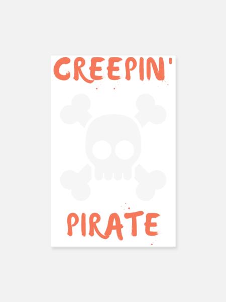 Creepin Pirate - Poster 20x30 cm - Weiß - Vorne