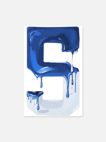 NON. 5 NUMÉRO 5 BLEU BLANC 5E ANNIVERSAIRE - Poster 20 x 30 cm - blanc - Devant