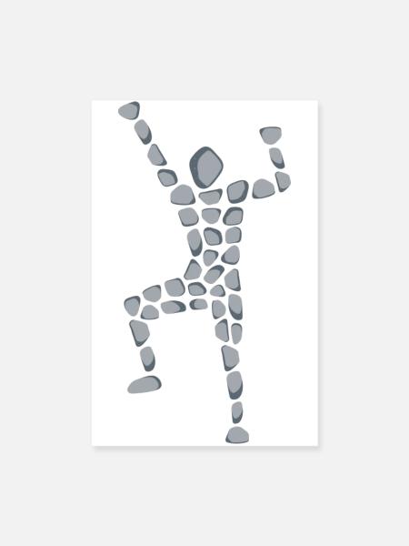 Klettern Klettersteine Bouldern Kletterer - Poster 20x30 cm - Weiß - Vorne