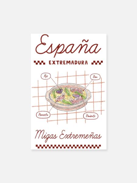 Migas Extremeñas - Poster 20x30 cm - Weiß - Vorne
