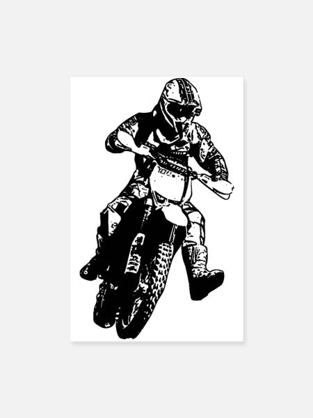 enduro - Poster 20x30 cm - Weiß - Vorne
