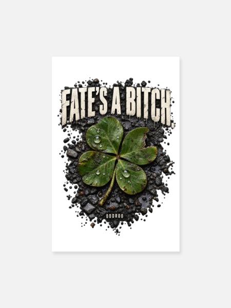 ODDROO – Schicksal & Kleeblatt - Poster 20x30 cm - Weiß - Vorne