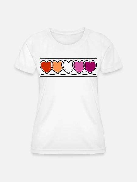 Lesben Lesbe Herzen - Frauen Funktions-T-Shirt - Weiß