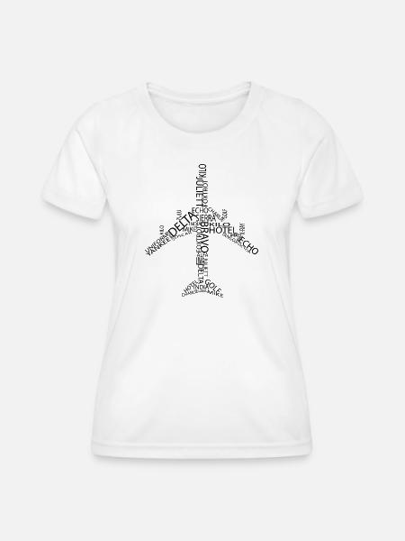 Flugzeug B747 - Frauen Funktions-T-Shirt - Weiß