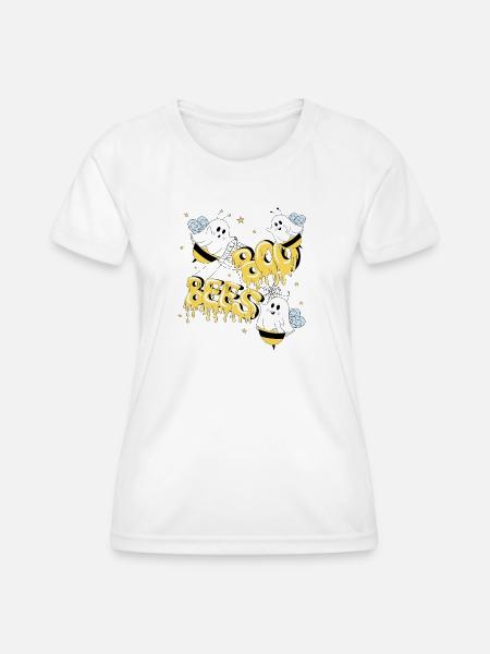 Boo Bees - Frauen Funktions-T-Shirt - Weiß