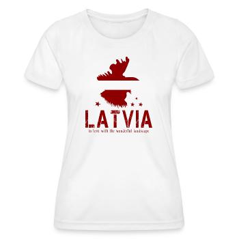 Latvia Lettland Letten lettisch - Frauen Funktions-T-Shirt - Weiß - Vorne - AI Model Female 172 dark (172cm)