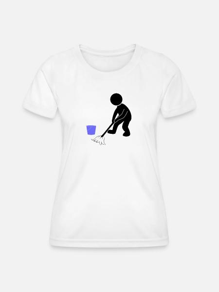 Putzen Putzmann Wischen - Frauen Funktions-T-Shirt - Weiß