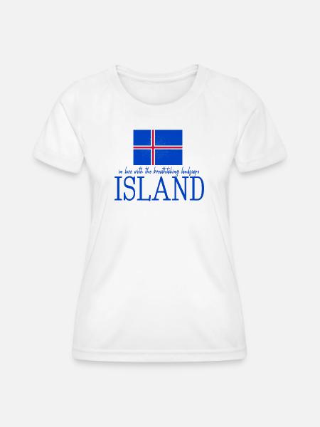 Island Iceland - Frauen Funktions-T-Shirt - Weiß