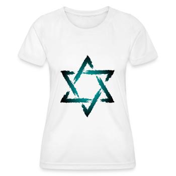 Davidstern - Frauen Funktions-T-Shirt - Weiß - Vorne - AI Model Female 172 dark (172cm)