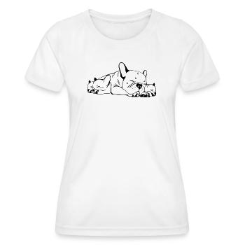 French Bulldog Mama - Frauen Funktions-T-Shirt - Weiß - Vorne - AI Model Female 172 dark (172cm)