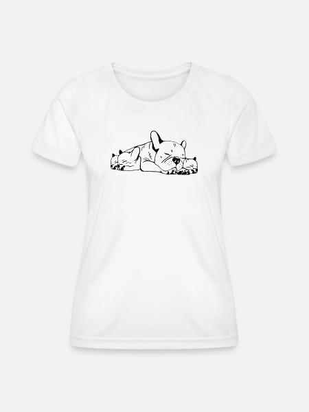 French Bulldog Mama - Frauen Funktions-T-Shirt - Weiß