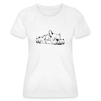 French Bulldog Mama - Frauen Funktions-T-Shirt - Weiß - Vorne - AI Model Female 172 dark (172cm)