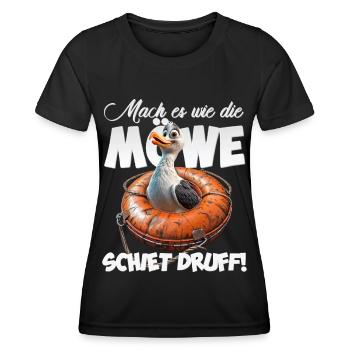 Freche Möwe #lovely toons - Frauen Funktions-T-Shirt - Schwarz - Vorne - AI Model Female 172 light (172cm)
