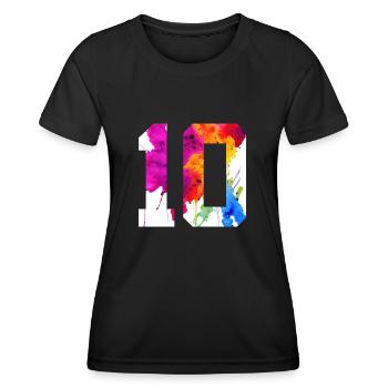 NUMMER 10 JAHRE ALT 10. GEBURTSTAG - Frauen Funktions-T-Shirt - Schwarz - Vorne - AI Model Female 172 light (172cm)