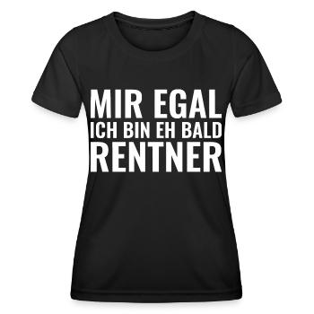 Mir egal ich bin eh bald Rentner - Frauen Funktions-T-Shirt - Schwarz - Vorne - AI Model Female 172 light (172cm)