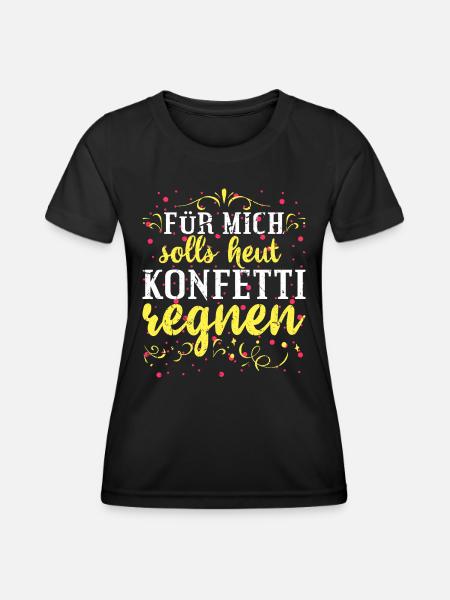 Konfetti Fasching - Frauen Funktions-T-Shirt - Schwarz
