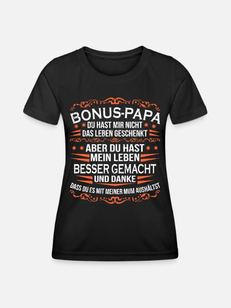 Bonus Papa - Frauen Funktions-T-Shirt - Schwarz