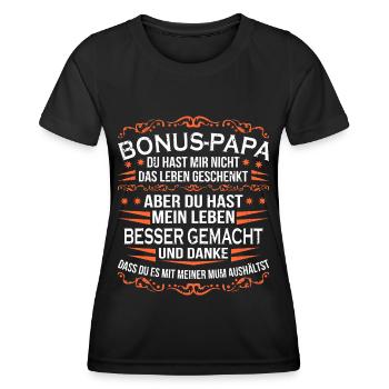 Bonus Papa - Frauen Funktions-T-Shirt - Schwarz - Vorne - AI Model Female 172 light (172cm)