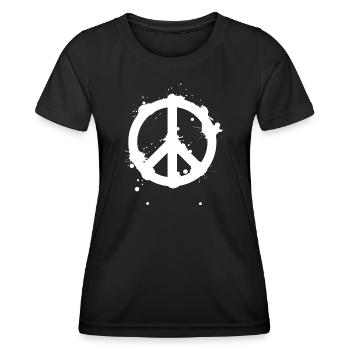 Peace Splash Guerilla Druck Stil - Frauen Funktions-T-Shirt - Schwarz - Vorne - AI Model Female 172 light (172cm)