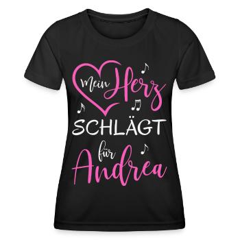 Mein Herz schlägt für Andrea - Frauen Funktions-T-Shirt - Schwarz - Vorne - AI Model Female 172 light (172cm)