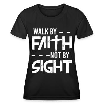 Glaube Religiös Christ Christentum Kirche - Frauen Funktions-T-Shirt - Schwarz - Vorne - AI Model Female 172 light (172cm)
