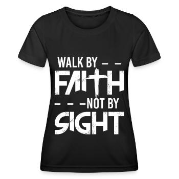 Glaube Religiös Christ Christentum Kirche - Frauen Funktions-T-Shirt - Schwarz - Vorne - AI Model Female 172 light (172cm)
