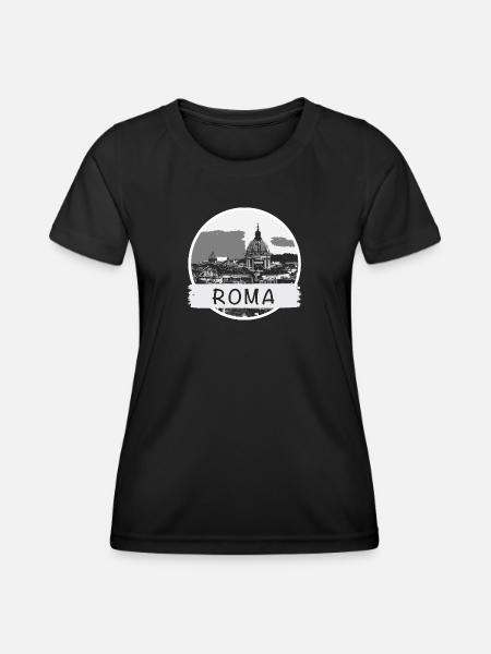 Roma City - Frauen Funktions-T-Shirt - Schwarz