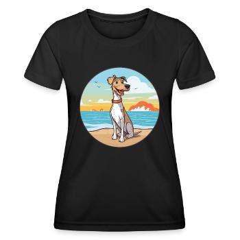Möwe Terrier Hund Rasse Cartoon Kawaii Clipart Hund - Frauen Funktions-T-Shirt - Schwarz - Vorne - AI Model Female 172 light (172cm)