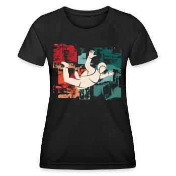 Fallschirm Springer Skydiver Fallschirmspringer - Frauen Funktions-T-Shirt - Schwarz - Vorne - AI Model Female 172 light (172cm)