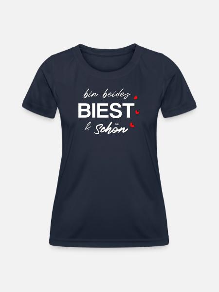 Biest schön und Biest - Frauen Funktions-T-Shirt - Navy