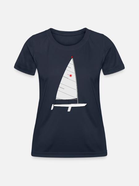 Laser Riss - Frauen Funktions-T-Shirt - Navy