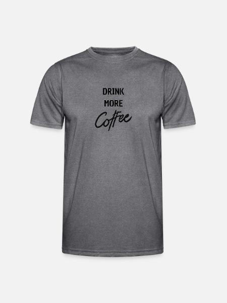 drink more coffee - Männer Funktions-T-Shirt - dunkle Melange 