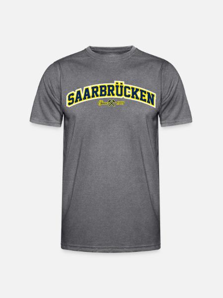 Saarbrücken - Männer Funktions-T-Shirt - dunkle Melange