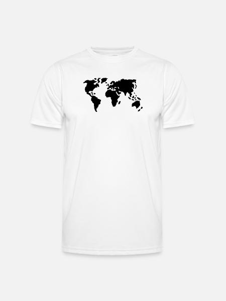 Welt - Männer Funktions-T-Shirt - Weiß