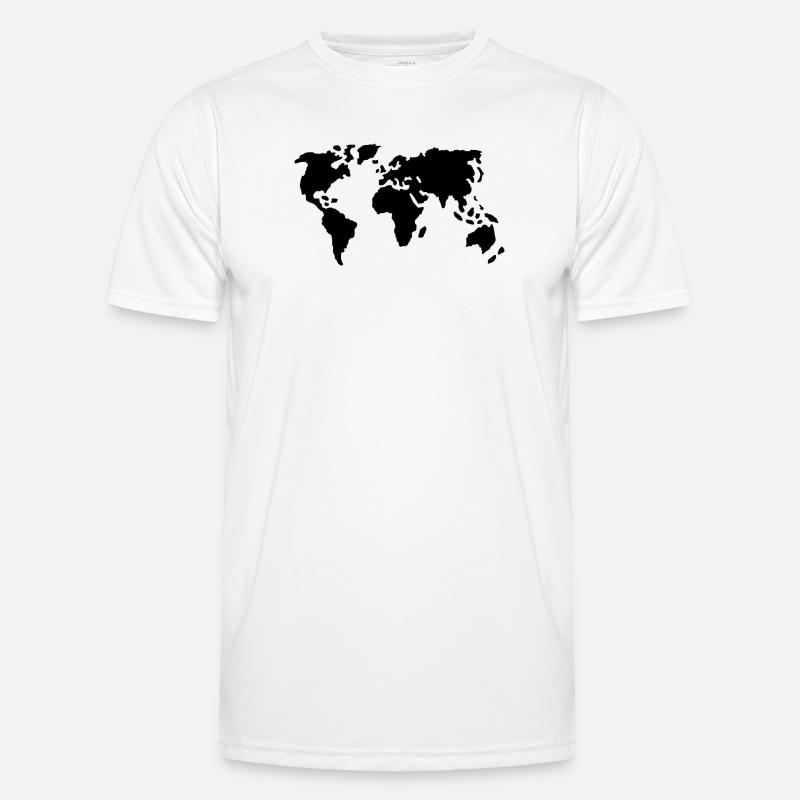 Welt - Männer Funktions-T-Shirt - Weiß