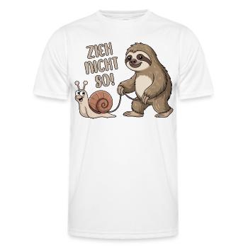 Zieh nicht so - Schnecke und Faultier - Männer Funktions-T-Shirt - Weiß - Vorne - AI Model Male 178 dark (178cm)