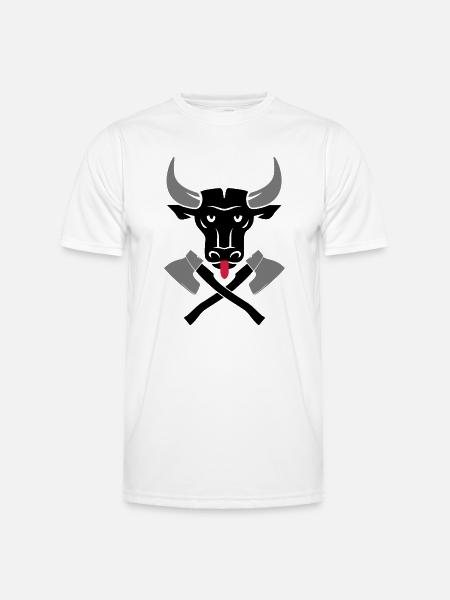 Stierkopf Bullenkopf Logo - Männer Funktions-T-Shirt - Weiß