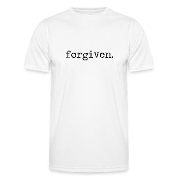 Forgiven Vergeben Vergessen Verzeihen Spruch - Männer Funktions-T-Shirt - Weiß - Vorne - AI Model Male 178 dark (178cm)